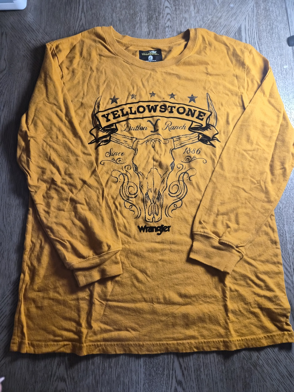 Wrangler Mustard Yellow Long Sleeve Graphic Tee